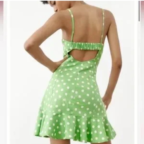 Zara green polkadot mini dress NWT - Picture 2 of 8